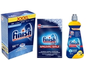 Combo Finish 2: Viên rửa bát Finish Classic 100 viên + Muối Finish 1.2kg + Nước làm bóng Finish 400ml