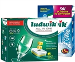Combo Luckwik 4: Viên Rửa Bát Luckwik 50 tabs + Muối Rửa Bát Ludwik 1,5kg