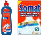Nước Làm Bóng Somat 750ml + Muối Rửa Bát Somat 1,2 kg.