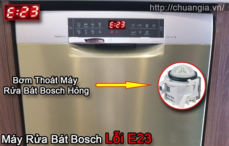 Sửa Máy Rửa Bát Bosch, Máy rửa bát Bosch lỗi E23, Lỗi E23 của máy rửa bát bosch, mã lỗi E23, Nguyên nhân máy rửa chén bosch báo lỗi E23, bơm xả máy rửa bát bosch, Linh kiện máy rửa bát bosch, dịch vụ sửa chữa máy rửa bát bosch tại nhà, Trung Tâm Bảo Hành Máy Rửa Bát Bosch