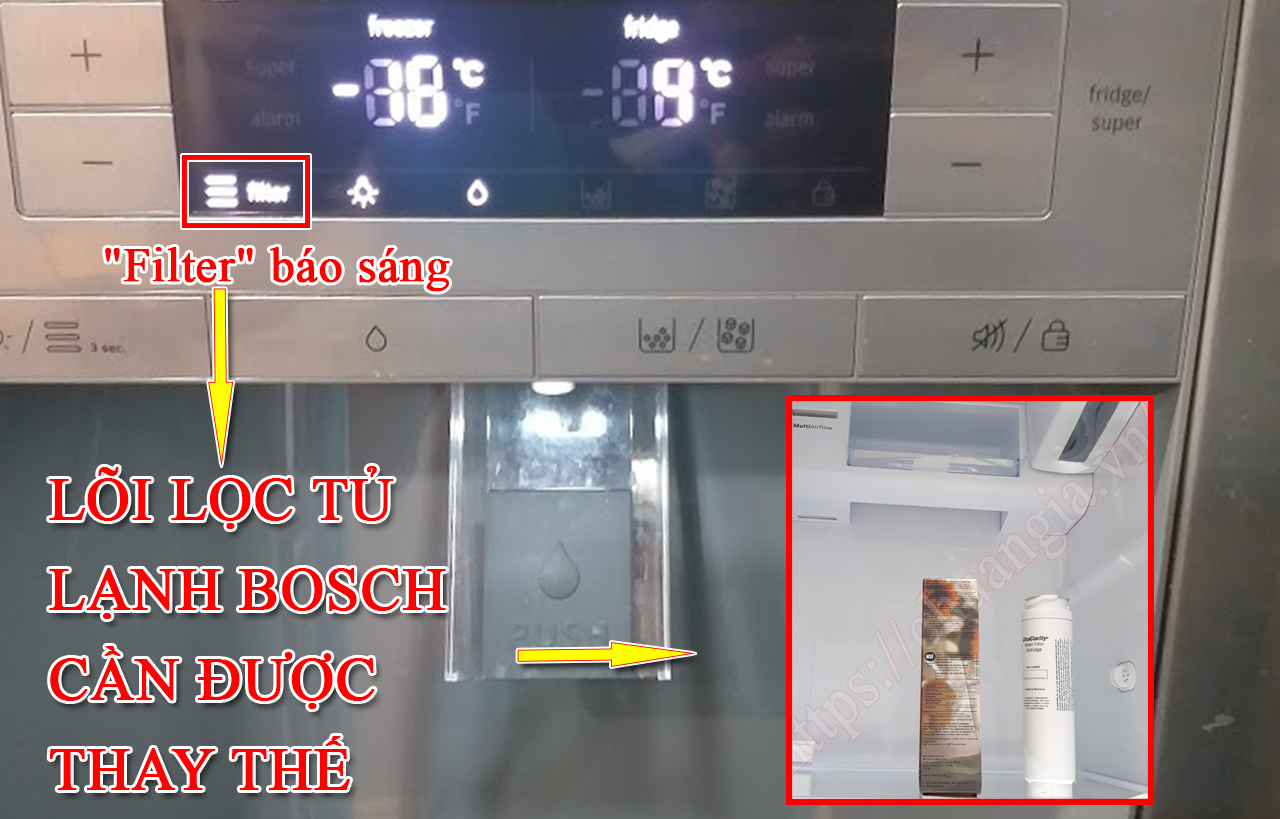 Tủ lạnh Bosch không Làm Đá, Nguyên nhân tủ lạnh bosch không làm đá, cách khắc phục tủ lạnh bosch không làm đá, Sửa Tủ Lạnh Bosch Không Làm Đá Tự Động Được, Cách sửa tủ lạnh Bosch không làm đá, Tổng hợp lỗi thường gặp trên tủ lạnh Bosch, bosch đèn filter báo sáng. trung tâm bảo hành tủ lạnh bosch tại hà nội, sửa tủ lạnh bosch tại hà nội