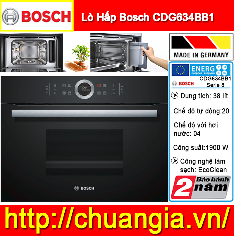 Lò Hấp Âm Tủ Bosch CDG634BB1 Serie 8, lò hấp bosch, lò hấp âm tủ bosch
