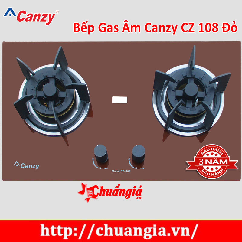 Bếp Gas Âm Canzy CZ 108 Đỏ, Bếp gas âm Canzy, Bếp gas, bếp ga, bep ga, Bếp gas âm Canzy giá rẻ, Bếp gas âm Canzy giá rẻ tại Hà Nội, Bếp gas giá rẻ tại TPHCM, Bếp gas âm giá rẻ, chuangia.vn