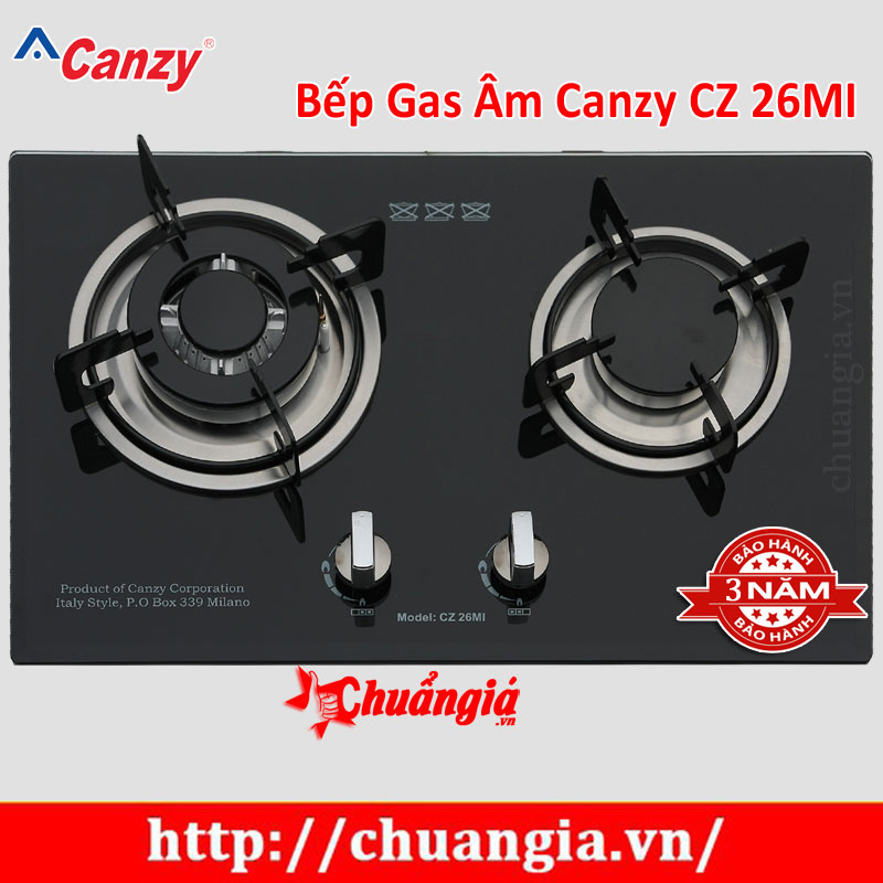 Bếp Gas Âm Canzy CZ 26MI, Bếp gas âm Canzy, Bếp gas, bếp ga, bep ga, Bếp gas âm Canzy giá rẻ, Bếp gas âm Canzy giá rẻ tại Hà Nội, Bếp gas giá rẻ tại TPHCM, Bếp gas âm giá rẻ, chuangia.vn