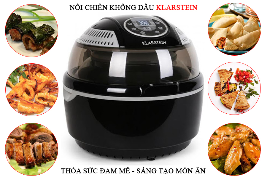 Nơi Bán Nồi Chiên Không Dầu Klarstein VitAir Turbo 9L, ơi Bán Nồi Chiên Không Dầu Klarstein VitAir Turbo 9 lít Màu Xanh, Nồi Chiên Không Dầu Klarstein VitAir Turbo 9 lít Màu Đen, Nồi Chiên Không Dầu Klarstein, Nồi Chiên Không dầu, nồi chiên không dầu nhập khẩu, nồi chiên không dầu đức, Nồi chiên không dầu Klarstein 9L