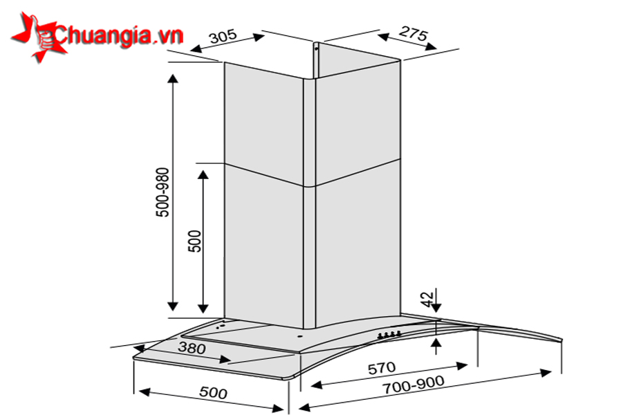 Hút Mùi Lorca TA 2006B 70 & 90cm/Giá Rẻ Nhất Năm 2018/ Chuẩngiá.vn