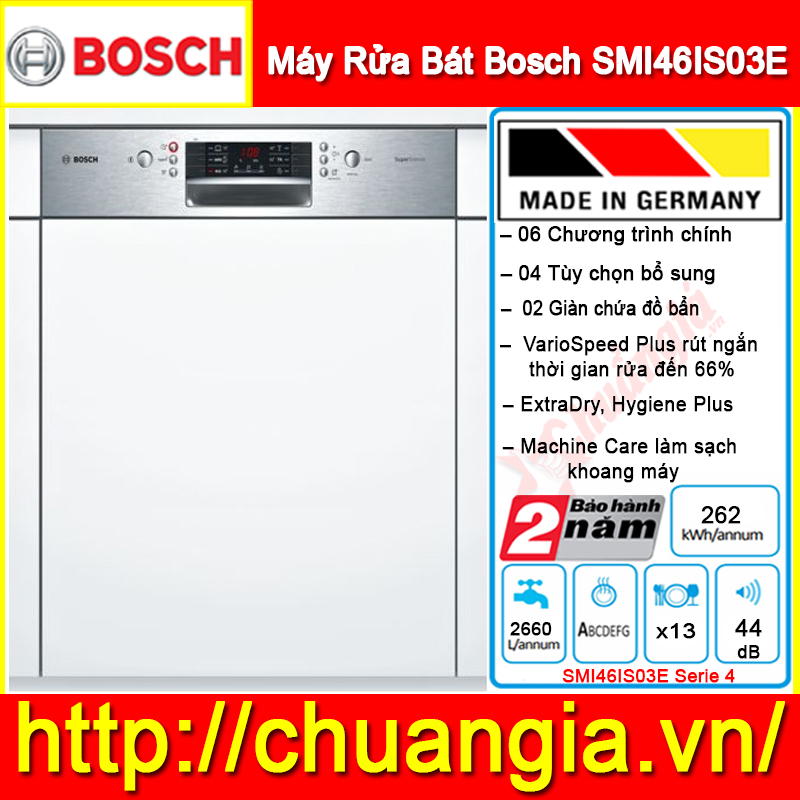 Máy Rửa Bát Bosch SMI46IS03E, máy rửa bát bosch bán âm, smi46ms03e, máy rửa chén bosch, máy rửa bát bosch âm tủ, smv46mx03e, hướng dẫn sử dụng máy rửa bát bosch smi68ms07e, smi46ks01e, máy rửa bát bosch 2019