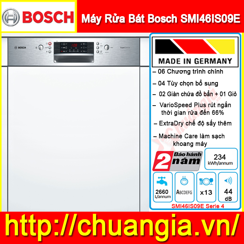 Máy Rửa Bát Bosch SMI46IS09E, máy rửa bát âm tủ bosch smi50d35eu, máy rửa bát bosch bán âm, máy rửa bát âm tường, máy rửa bát bosch đức, máy rửa bát mini bosch, máy rửa bát bosch smu68ms02e, máy rửa chén bosch cũ, máy rửa bát bosch sms50d48eu.