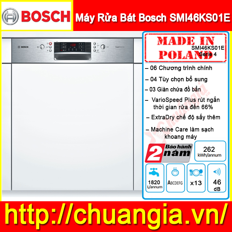 Máy Rửa Bát Bosch SMI46KS01E, SMI46KS01E, SMS46MI05E, Máy rửa bát Bosch SMI46KS01E, SMS46KS01E, SMI68MS07E, SMI6ECS57E, SMI68MS04E