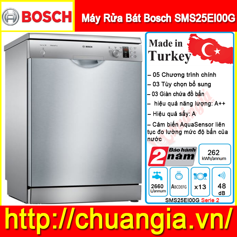 Máy rửa bát Bosch SMS25EI00G, Máy rửa bát Bosch SMS25KI00E, SMS50D48EU, SMS25AW02E, SMS63L08EA, SMS25CI01E, SPS25CI03E, SPS25CI05E, SMS46MI05E, SMS46NI05E, SMS46MI01G