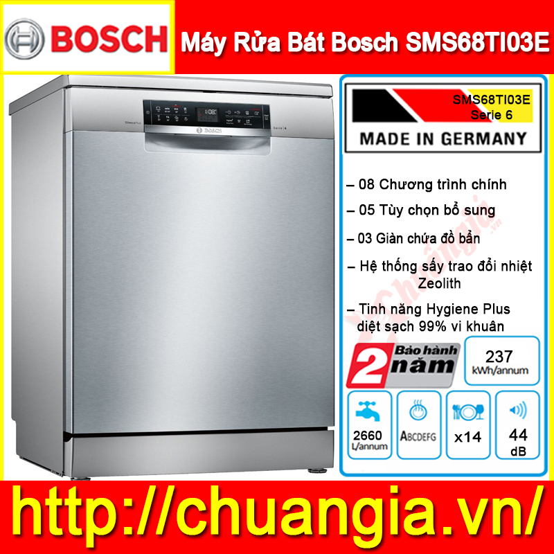 Máy Rửa Bát Bosch SMS68TI03E, đánh giá máy rửa bát bosch sms68ti02e, hướng dẫn sử dụng máy rửa bát bosch sms68ti02e, máy rửa bát bosch sms46mi05e, máy rửa bát bosch serie 6, máy rửa bát bosch sms25ki00e, máy rửa bát bosch sms88ti36e, máy rửa bát bosch mới nhất, máy rửa bát bosch serie 2