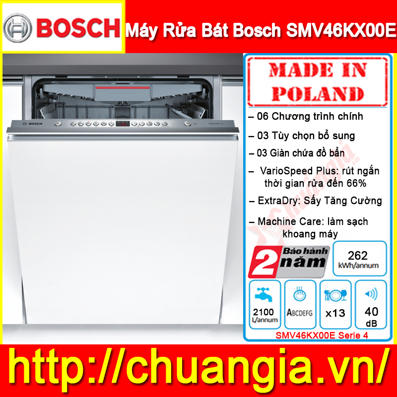 Máy Rửa Bát Bosch SMV46KX00E, hướng dẫn sử dụng máy rửa bát bosch smv46kx00e, máy rửa bát bosch âm tủ, máy rửa bát bosch smv68mx03e, smi46ks01e, máy rửa chén bosch, máy rửa Âm toàn Phần bosch, máy rửa bát bosch serie 6, máy rửa bát bosch 9 bộ