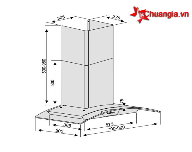 	Hút mùi kính cong Lorca TA 2001A 70cm/Giá Rẻ Nhất Năm 2018/ Chuẩngiá.vn