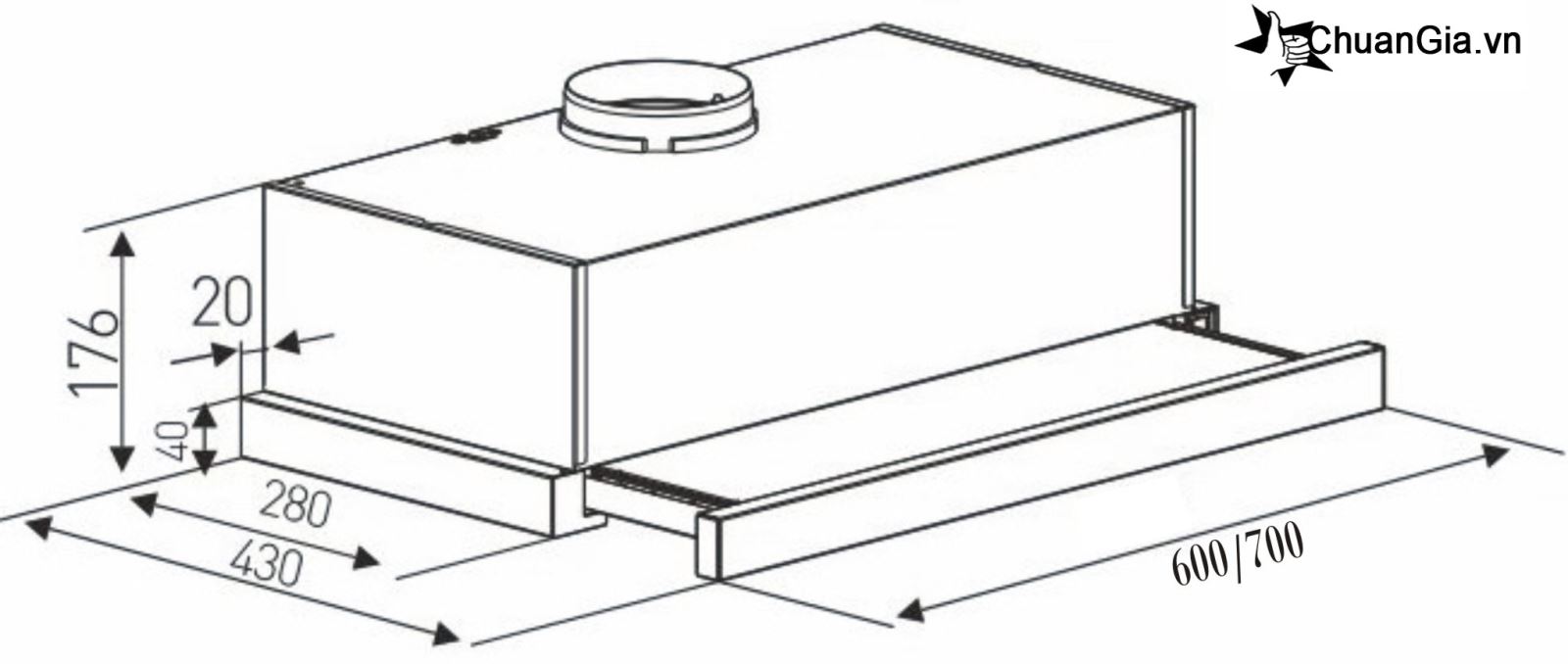 Hút Mùi Ân Tủ  Pull Out Arber AB 600KA