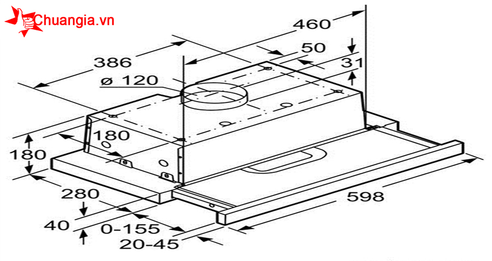 Hút Mùi Ân Tủ  Pull Out Bosch DFL064W53B