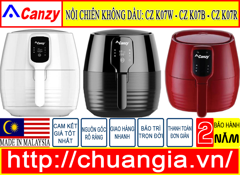 Nồi Chiên Không Dầu CZ K07W, Nồi Chiên Không Dầu, Nồi Chiên Không Dầu CZ K07B, Nồi Chiên Không Dầu CZ K07R